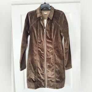 Pilcro Anthropologie moss colored collared  
Zip-Front long sleeved Dress 12 NEW